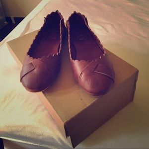 BaliElf Genuine Leather Scalloped Flats